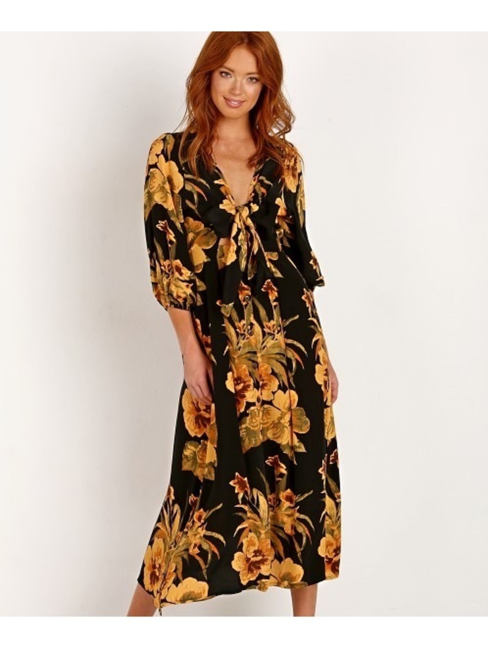 Faithfull the Brand Oliviera Midi Dress Caribbean Print M